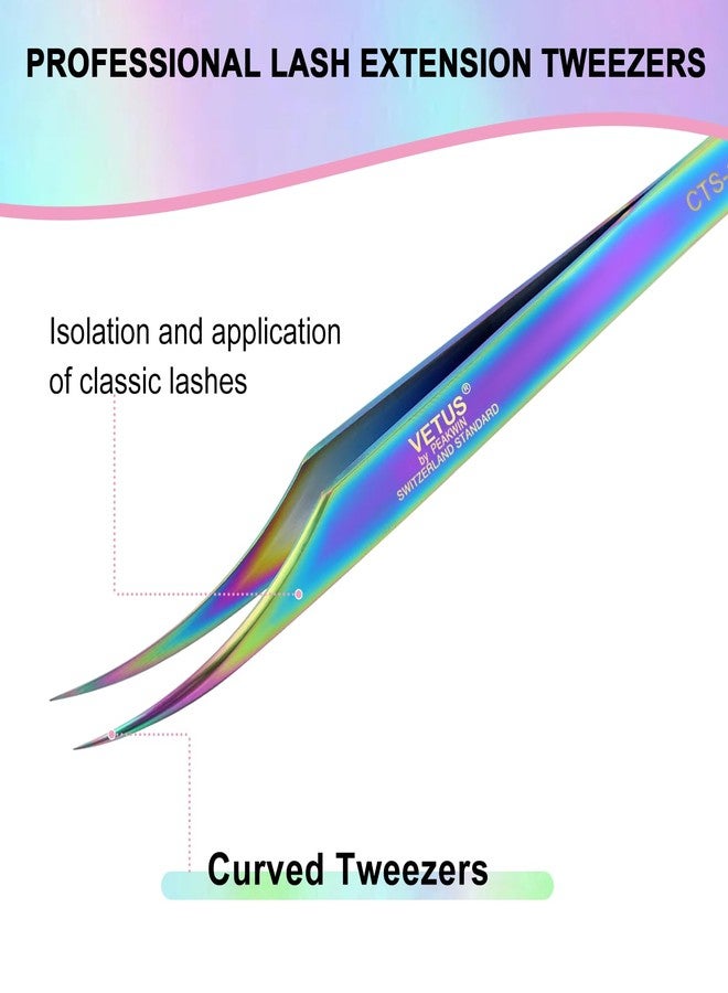 EMEDA Eyelash Tweezers - Dolphin Lash Extension Tweezers With Fiber Tip - Stainless Steel for Lash Artists and Beginners - Image 2