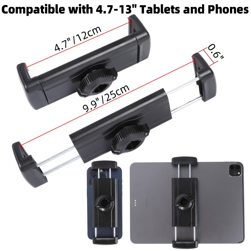 FPN Spin Bike Tablet Holder for iPad, Phone Holder Stand Exercise Bike Handlebar Mount for Treadmill Stationary Bicycle Elliptical Spin Bike Stroller Mic Stand, Compatible with iPad, iPhone (4.7-13") - Image 5