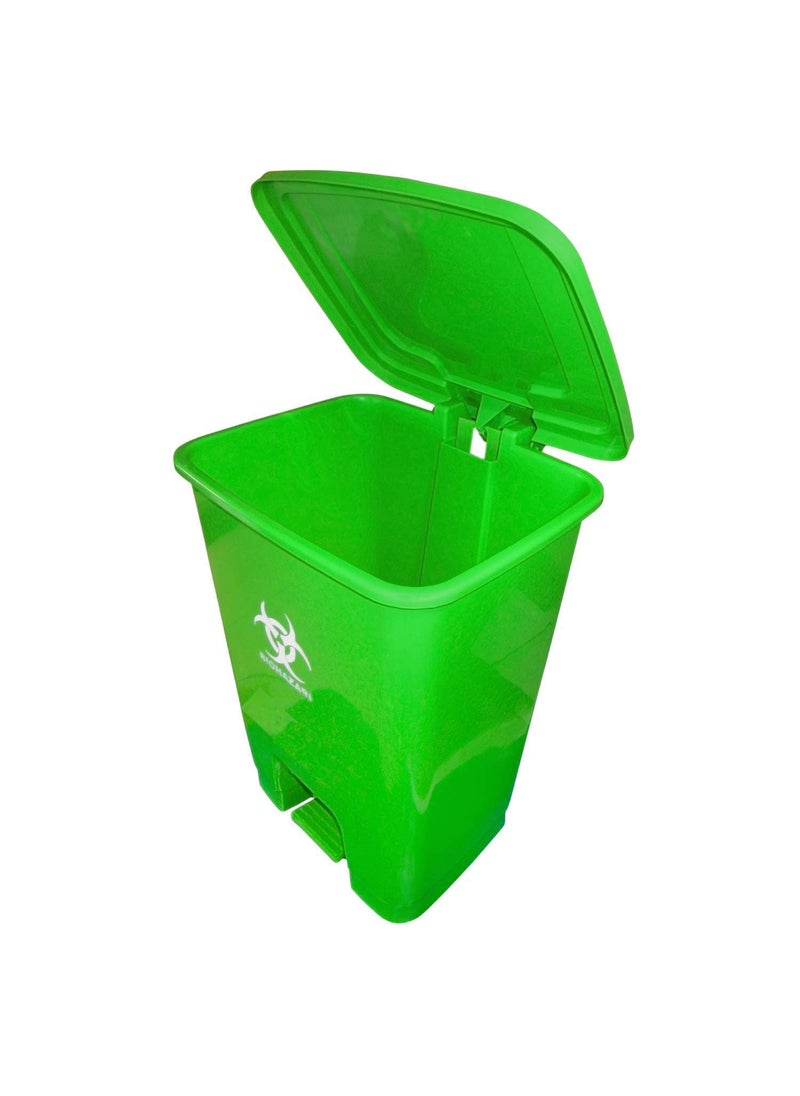 OMDEE TRADING OMDEE TRADING Plastic Pedal Dustbin Biomedical waste bins for hospitals 30 LTR Pedal Dustbin Green  - Image 2