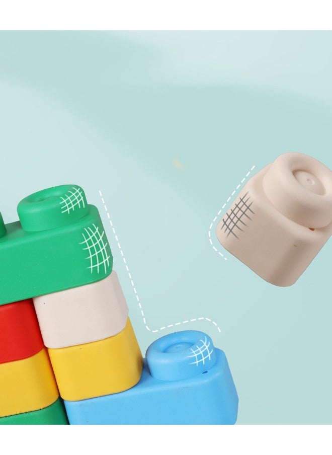 Wonderful toys baby large soft building blocks toys teether rubber large building blocks set baby soft building blocks 0 to 1 year old children can chew baby toys soft large particles assembly educational teether toys suitable for children's early education