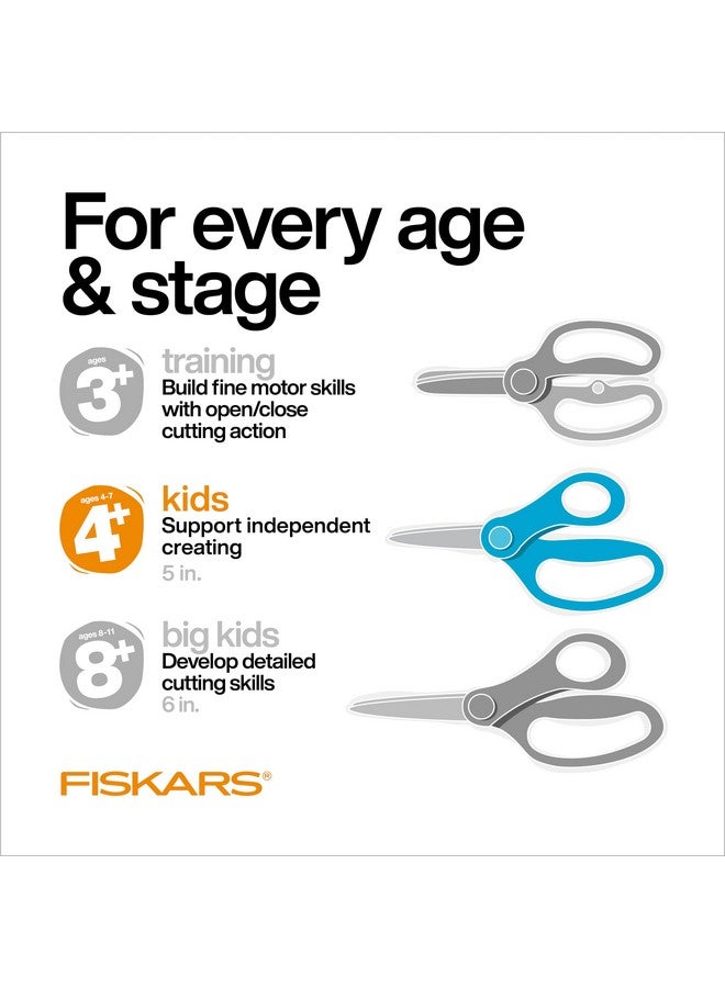 Fiskars 5" Blunt-Tip Scissors for Kids Ages 4-7, For School or Crafting, Premium Pink (Pack of 1) - Image 3