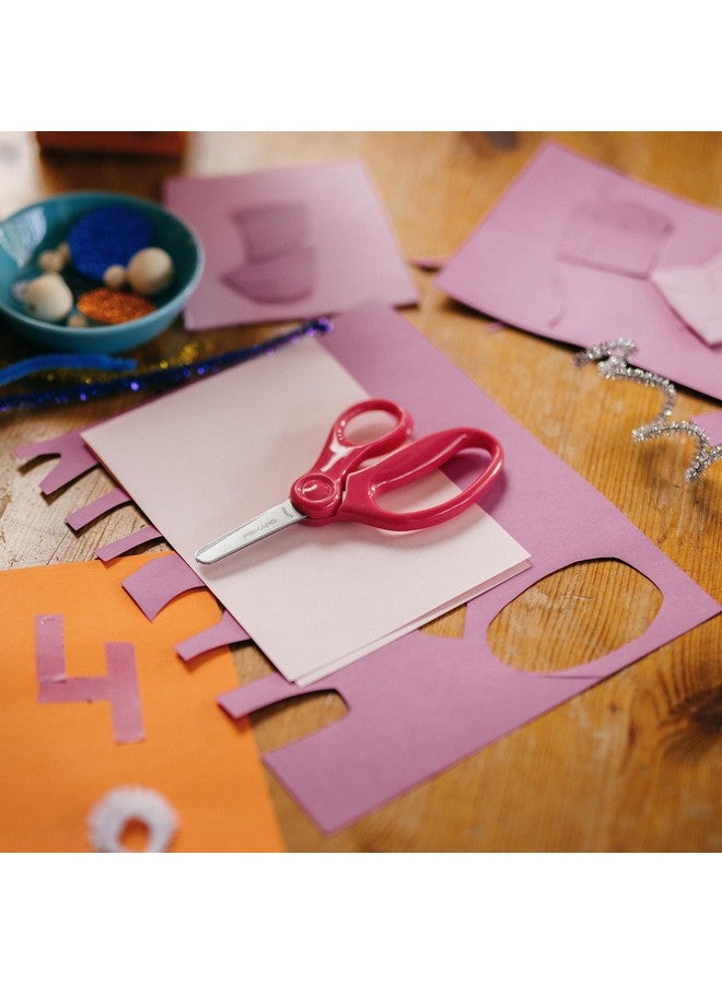 Fiskars 5" Blunt-Tip Scissors for Kids Ages 4-7, For School or Crafting, Premium Pink (Pack of 1) - Image 5