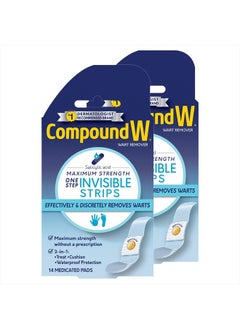 Maximum Strength One Step Invisible Wart Remover Strips, 14 CT, 2 Pack