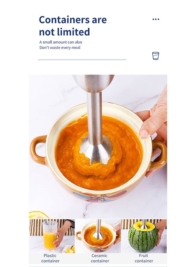 sokany Hand Blender Metal Wand 400W Stick Blender with 600ml Graduated Beaker WK-1708 Black/Silver - Image 4