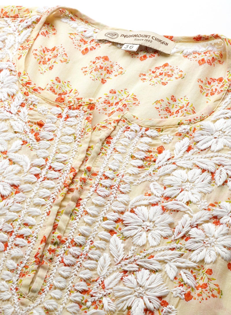 الايا كرتا قطن مطرز يدويًا للنساء - Image 2