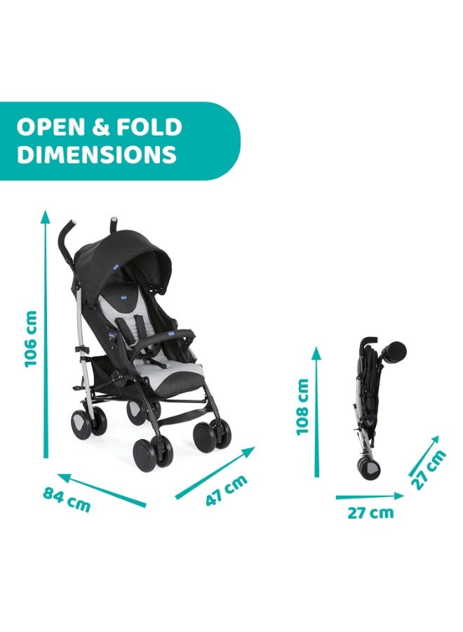 Chicco Echo Stroller with Bumper Bar, Pram for 0 to 5 years New Born / Baby / Toddler / Kid (Boy,Girl), (Upto 22 Kgs, Stone Grey) - Image 3