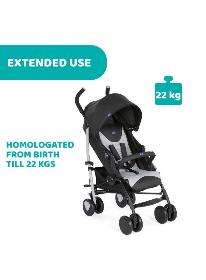 Chicco Echo Stroller with Bumper Bar, Pram for 0 to 5 years New Born / Baby / Toddler / Kid (Boy,Girl), (Upto 22 Kgs, Stone Grey) - Image 2