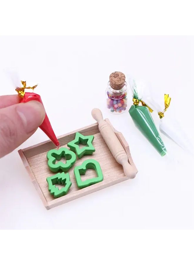 Miniature Green Mold Toy House Baking Set for Dollhouse Decor DIY Collectible Gift - Image 3