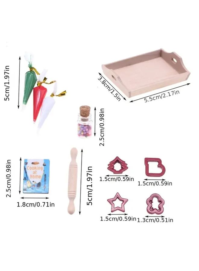 Miniature Green Mold Toy House Baking Set for Dollhouse Decor DIY Collectible Gift - Image 2