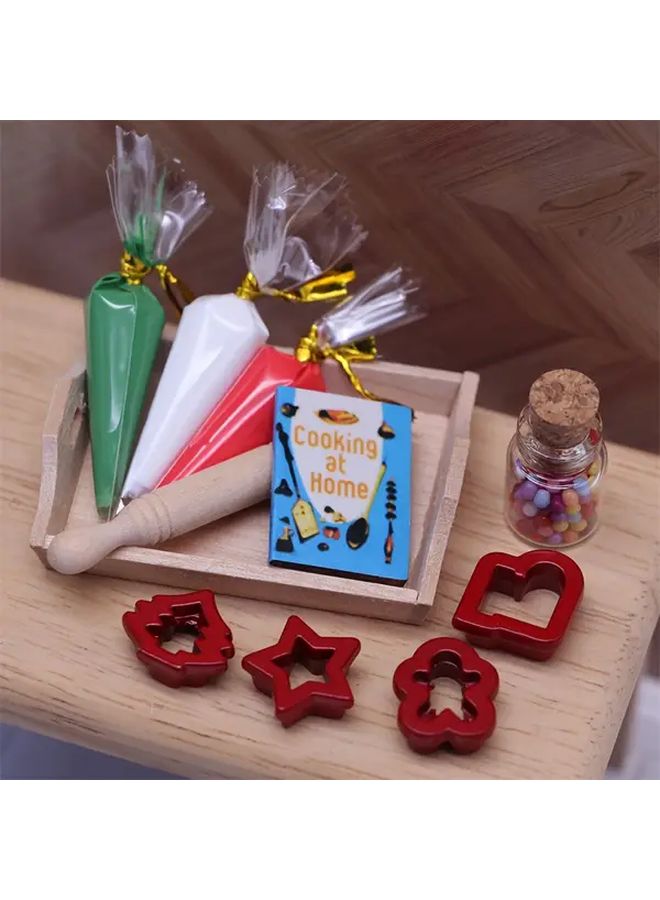 Miniature Green Mold Toy House Baking Set for Dollhouse Decor DIY Collectible Gift - Image 5