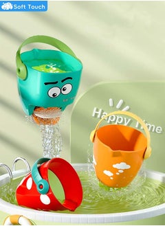 Soft Touch 3 Pcs Toddler Bath Bucket Baby Bath Toy Toddler Bathroom Toy Bath Shower Toy Portable Shower Bucket With Handle For Beaches  - Image 1