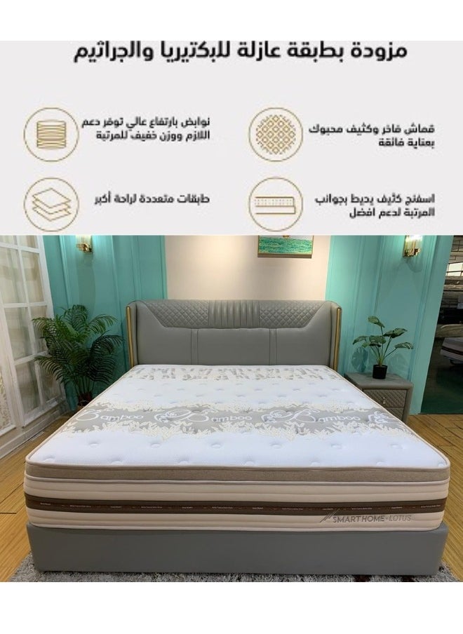 SMART HOME - Multi-layer bed mattress with high density sponge texture, 12-layer medical mattress made of memory foam, 200 cm long, 120 cm wide and 30 cm high - Image 1