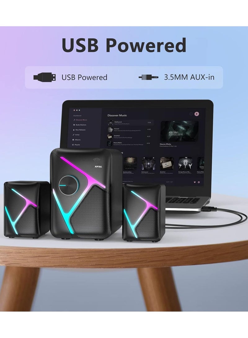 XTRIKE ME SK610 2.1 Stereo Wired Gaming Speakers with Subwoofer, RGB Lights Stereo Bass 11W - Image 2