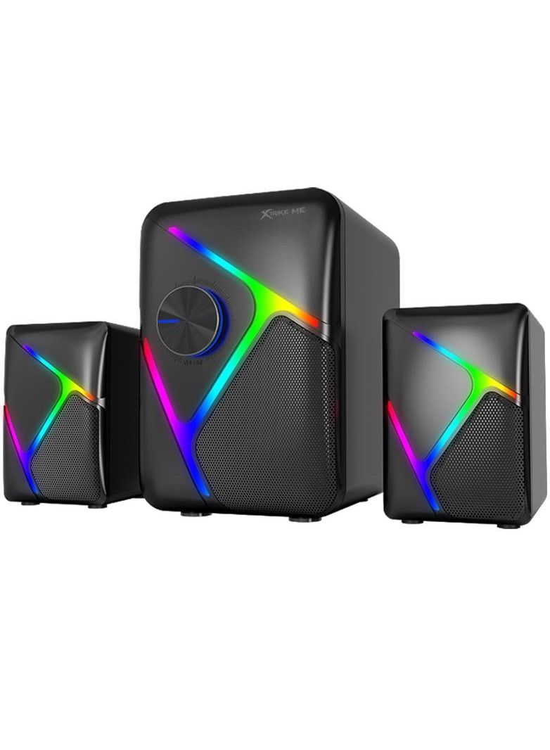 XTRIKE ME SK610 2.1 Stereo Wired Gaming Speakers with Subwoofer, RGB Lights Stereo Bass 11W - Image 1