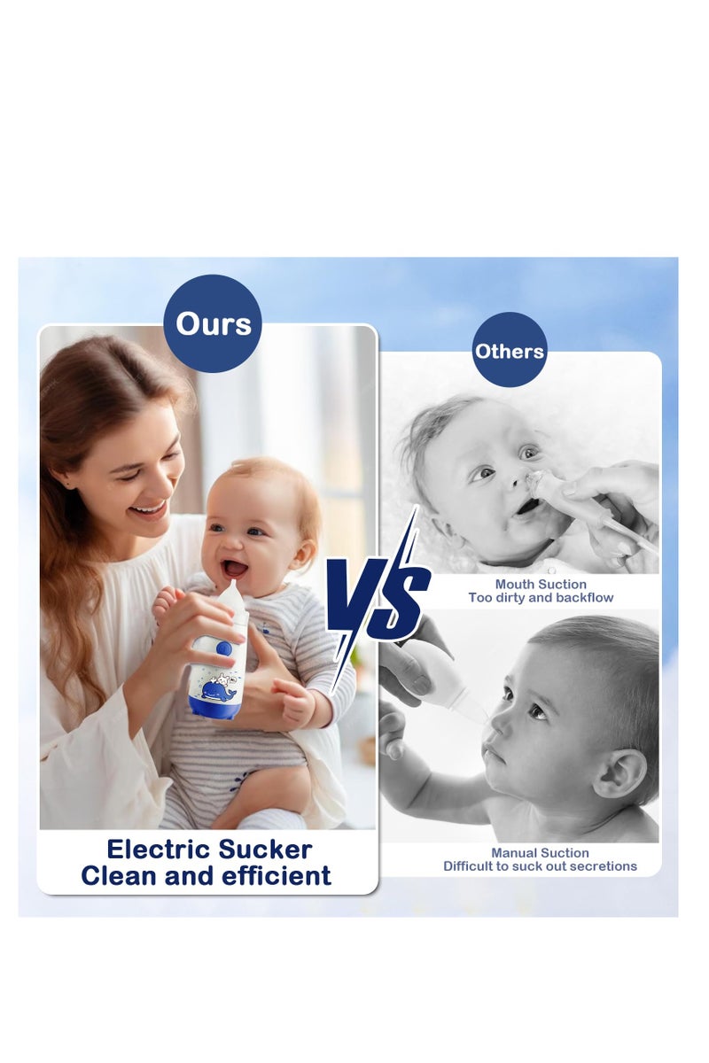 شفاط أنف ومنظف أنف 2 في 1 كهربائي محمول للأطفال مع 3 مستويات لتخفيف الاحتقان مع 21 عبوة ملح للتنظيف والتلطيف - Image 4