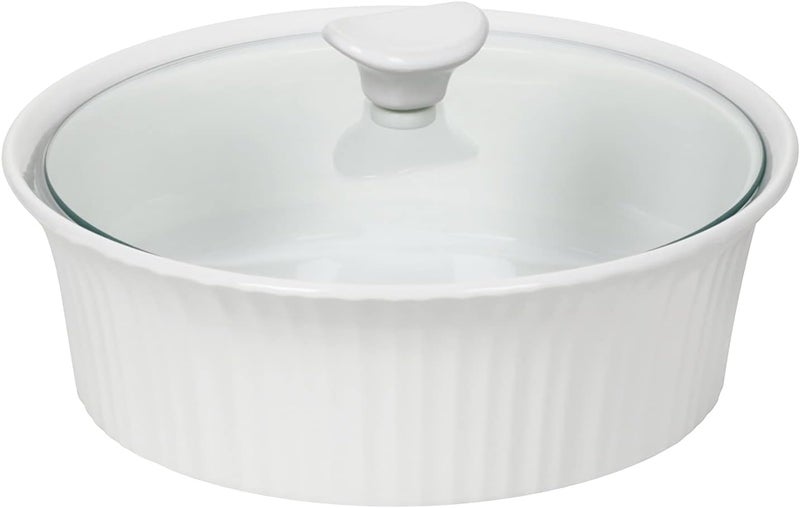 Corningware 2.3 Liter French White Round Casserole With Lid - Image 1