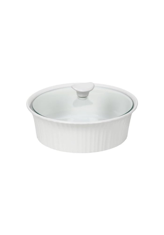 Corningware 2.3 Liter French White Round Casserole With Lid - Image 2