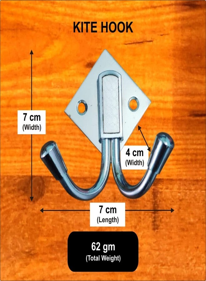 Coral Metal Craft Stainless Steel Double Wall Hook/Cloth Hook/Hanging Hook for Bathroom& Kitchen Clothes 2 Pin Cloth Hangers Wall Hook for Door Keys Cloth Towel Wall Mounted - Pack of 3 - Image 2