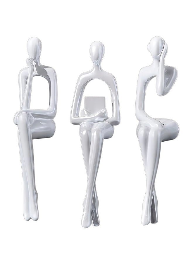 XINXUAN White Abstract Resin Sculpture - Modern Art Figurine Ornament for Home and Office Decor - Bookshelf, TV Stand, Table Decorations for Living Room - Image 1