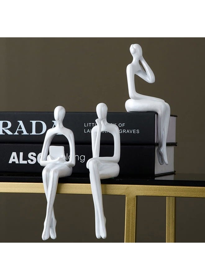 XINXUAN White Abstract Resin Sculpture - Modern Art Figurine Ornament for Home and Office Decor - Bookshelf, TV Stand, Table Decorations for Living Room - Image 5
