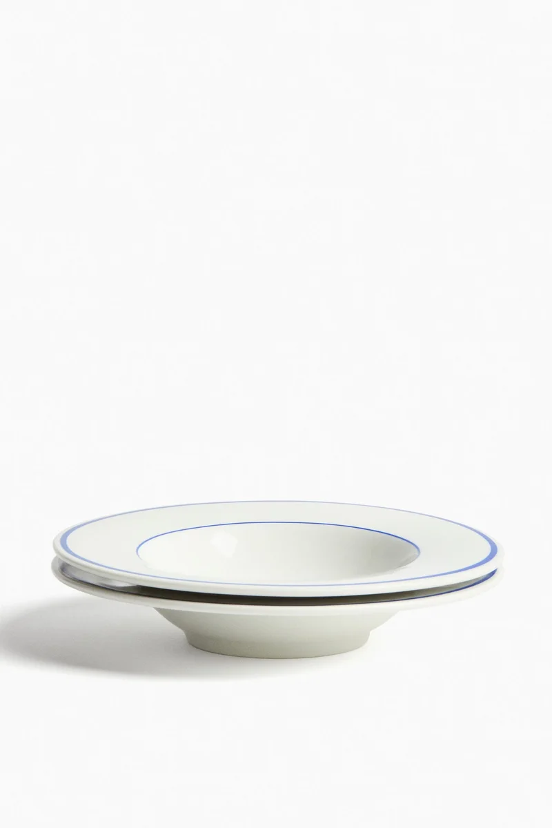 H&M 2-pack porcelain deep plates