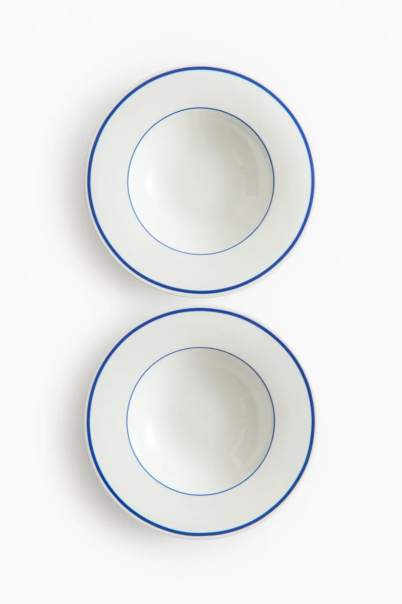 H&M 2-pack porcelain deep plates
