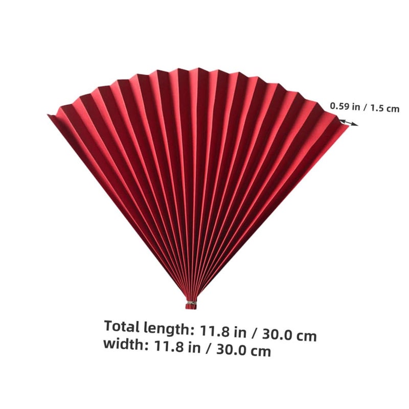 2 Pcs Red Folding Paper Fans For Photography Props Background Decor Antique Chinese Style Photo Studio Accessories - Image 3