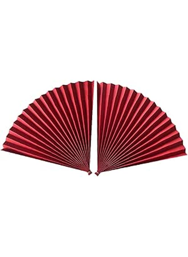 2 Pcs Red Folding Paper Fans For Photography Props Background Decor Antique Chinese Style Photo Studio Accessories - Image 1