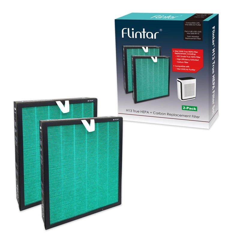 Flintar Vital 200S ToxinSmoke Absorber Filter Compatible with LEVOIT Vital 200SP Air Purifier H13 Grade Filtration  Activated Carbon filter Part  Vital 200SRFTX 2Pack