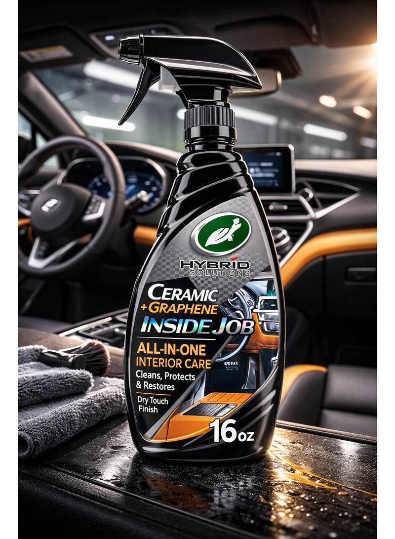 Hybrid Solutions Ceramic Graphene Inside Job 473ml – 4-in-1 Interior Cleaner, Protectant, Odor Eliminator & UV Shield for Leather, Vinyl & Plastic