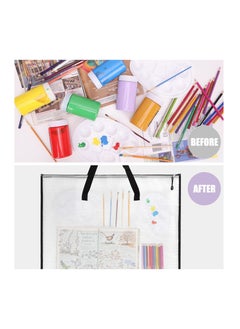 Excefore 2 Pack Art Portfolio Case, Portfolio Folder for Artwork, Posters Storage Bag with Zipper and Handle Mesh Folder Organizers for Poster, Scrapbook, Keepsake and Bulletin Board(19x25 in)  - Image 5