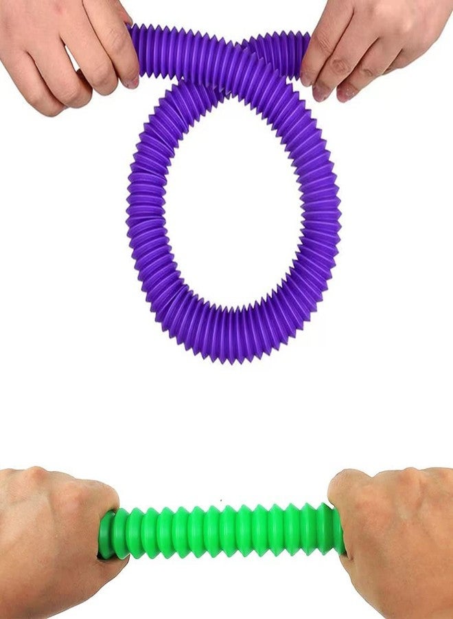 Fezeedi Kids Plastic New Game Tube Sensory Fidget Toy Multi-Color Stretchable Pipes Finger Toys Stress Reducer Anxiety Relief Pop Toy for Kids & Adults (Multi) - Image 5