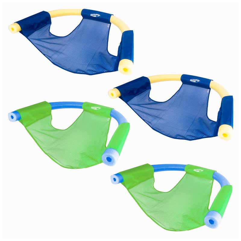 SwimWays Mesh Floating Pool Chair Noodle Slings 4 Pack Swimming Pool Accessories Water Toys Pool Noodle Not Included - Image 3