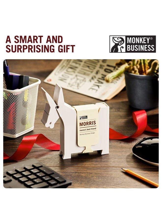 Monkey Business Morris The Donkey: Desktop Memo Holder |Cute Desk Accessories & Office Supplies | Funny Desk Decor & Office Accessories |Desk Supplies: Holders & Dispensers | Sticky Note Holder, White - Image 5