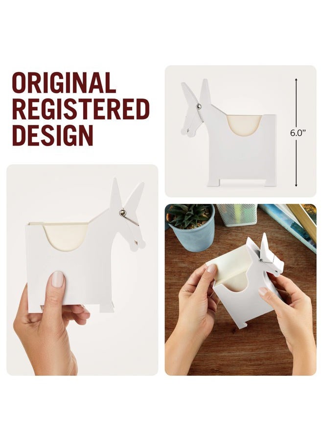 Monkey Business Morris The Donkey: Desktop Memo Holder |Cute Desk Accessories & Office Supplies | Funny Desk Decor & Office Accessories |Desk Supplies: Holders & Dispensers | Sticky Note Holder, White - Image 4