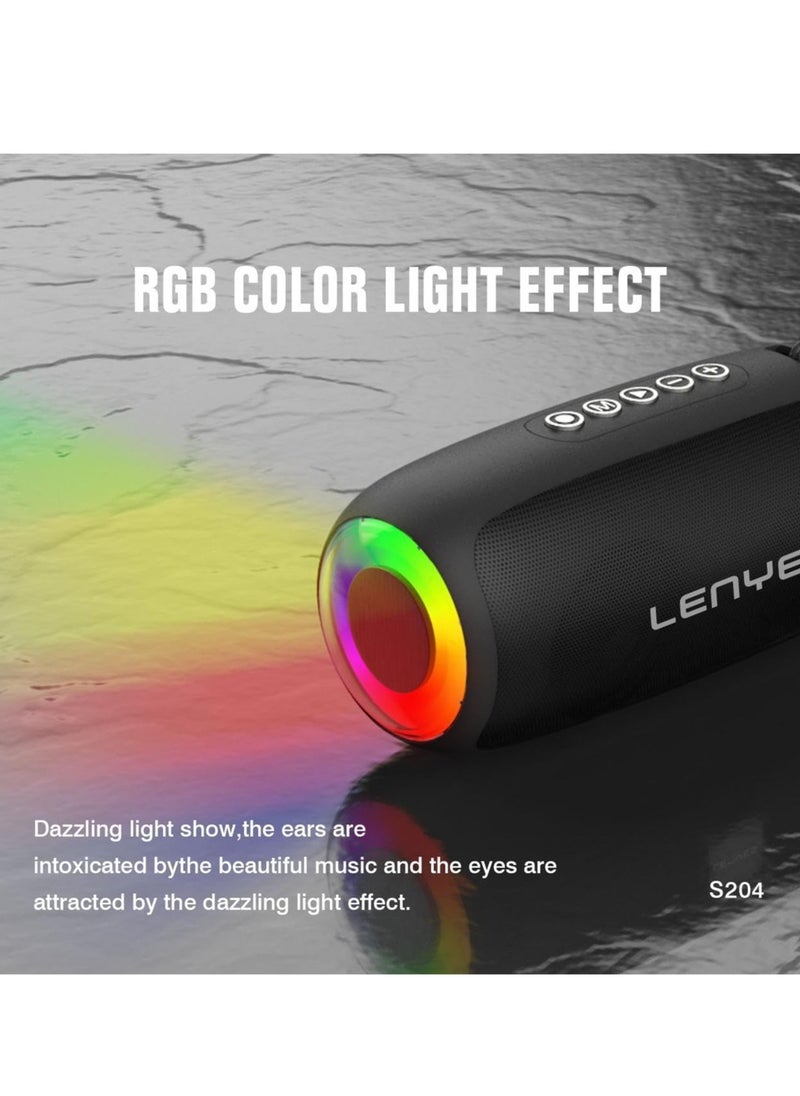 Lenyes - Lenyes RGB Portable Wireless Bluetooth Speaker with Type-C Charging Port - Lightweight and Stylish Speaker for Enhanced Audio Enjoyment, Perfect for Home and On-the-Go Entertainment (S204) - Image 1