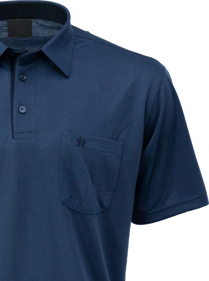 Oppland Men's Pocket Short Sleeve Solid Color Normal Cut Cotton Fabric Shirt Collar T-Shirt