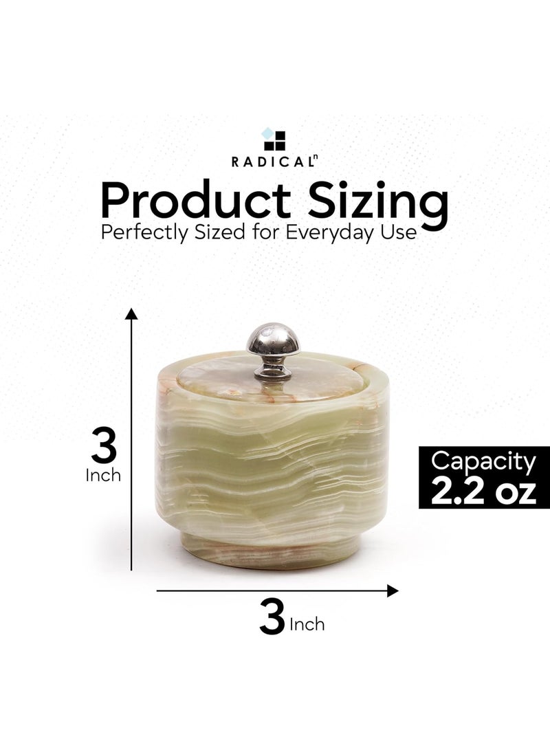 RADICALn Handmade Green Marble Salt Cellar with Lid 3 Inch Salt Box Spice Jar Sugar Bowl Salt Container Kitchen Counter Storage Home Decor Gift - Image 3