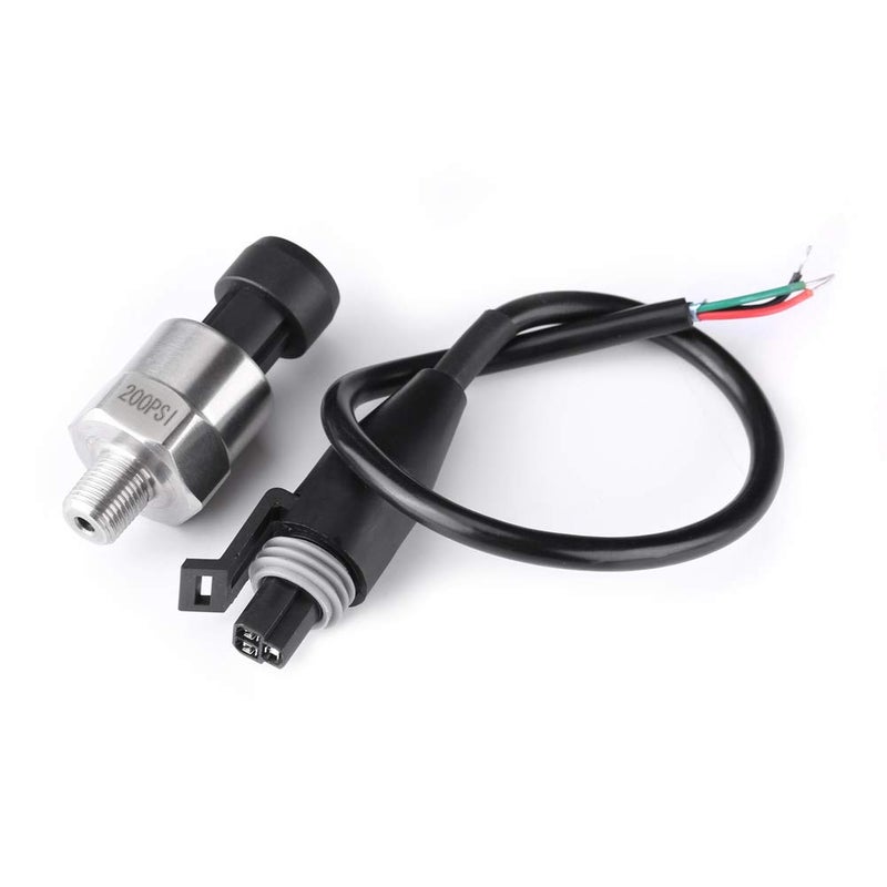 محول ضغط، مستشعر ضغط من الفولاذ المقاوم للصدأ بخيط 1/8NPT، جهد كهربائي مستمر (DC) 5V، محول لإرسال البيانات، مستشعر لقياس الضغط، مناسب لاستخدامات الزيت والوقود والهواء والماء (حد أقصى ضغط: 200 PSI) - Image 1