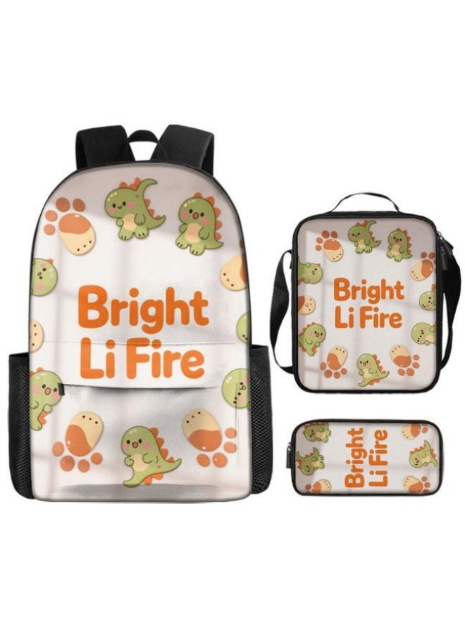 Bright Li Fire Three-piece set of cartoon bags, easily cope with various occasions (students, children, friends' outings, mountain climbing, schooling, etc.) | Backpack + hand-held + stationery bag | School season/holiday gifts - 4 - Image 4