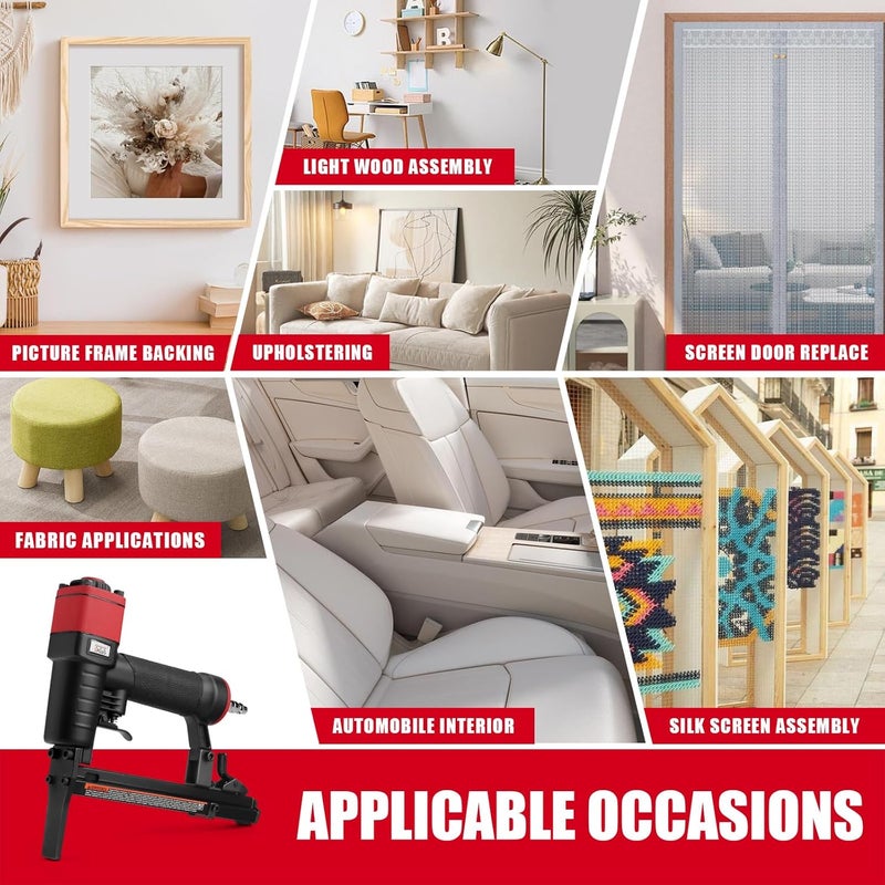 3Plus H7116LSP-KT دبابيس هوائية للتنجيد 22 قياس 3/8 بوصة مع أنف طويل، مجموعة دبابيس هوائية، مع 6000 دبوس، من 1/4 بوصة إلى 5/8 بوصة - Image 5