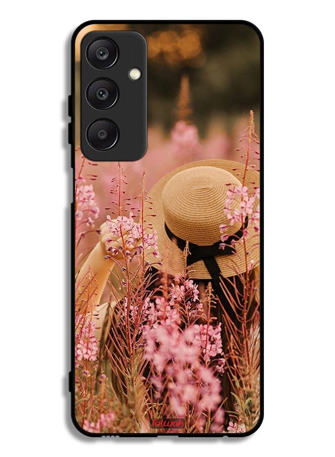 Tolwak Samsung Galaxy A25 5G Protective Case Cover Hat Girl In Flowers - Image 1