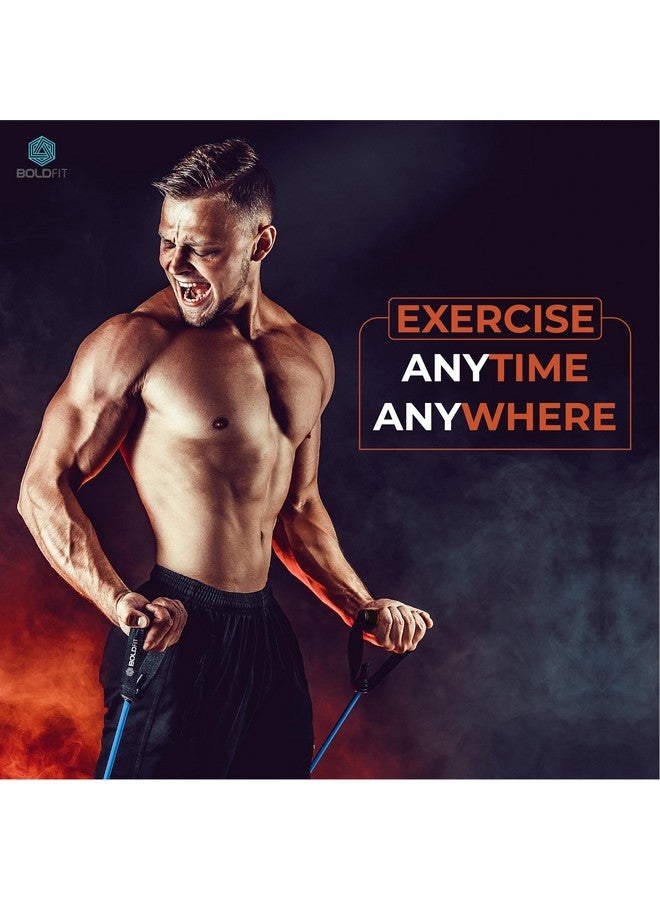 BOLDFIT أنبوب مقاومة بولدفيت مع مقابض فوم، ربط باب للتمارين والتمدد، مناسب في المنزل وصالة الألعاب الرياضية للرجال والنساء - 15 كجم - أسود - Image 5