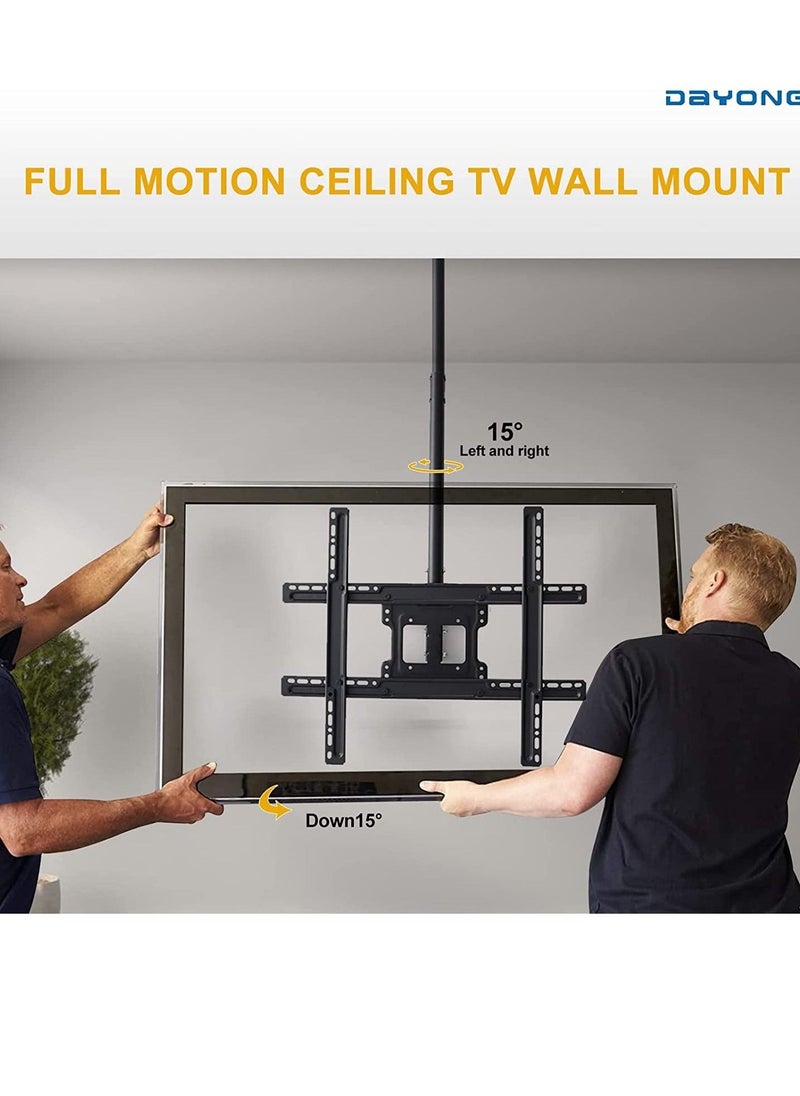 Ceiling TV Mount, Hanging Full Motion TV Mount, Wall-mountable ceiling mounted TV stand, TV Pole Mount with Swivel Tilt for 42-75 inch TV, Holds up to 50kg, Max VESA 600x500mm - Image 5