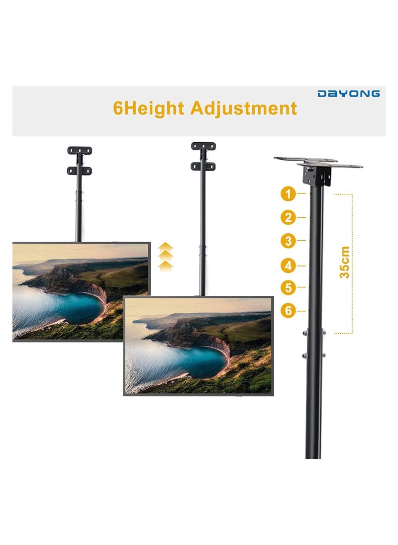 Ceiling TV Mount, Hanging Full Motion TV Mount, Wall-mountable ceiling mounted TV stand, TV Pole Mount with Swivel Tilt for 42-75 inch TV, Holds up to 50kg, Max VESA 600x500mm - Image 4