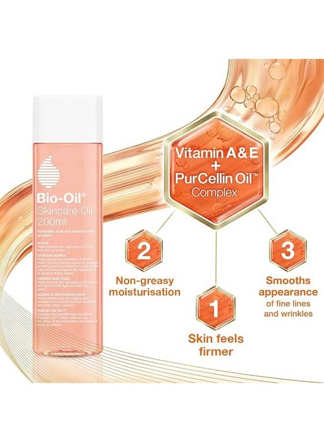 Bio-Oil Skincare Body Oil 200mL, Vitamin E Serum for Improve Scars/Stretch Marks/Skin Tone, Moisturizing and Firming Skin Massage Essential Oil - Image 2