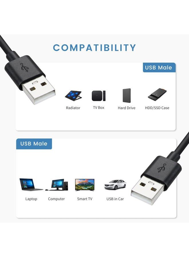 Smays 5-Pack USB A to USB A Cable, Double Male to Male Data Transfer Cord 3 ft - Image 2