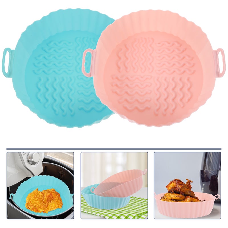 2Pcs Household Air Fryer Liner Kitchen Air Fryer Mat Multi-Function Air Fryer Basket - Image 1
