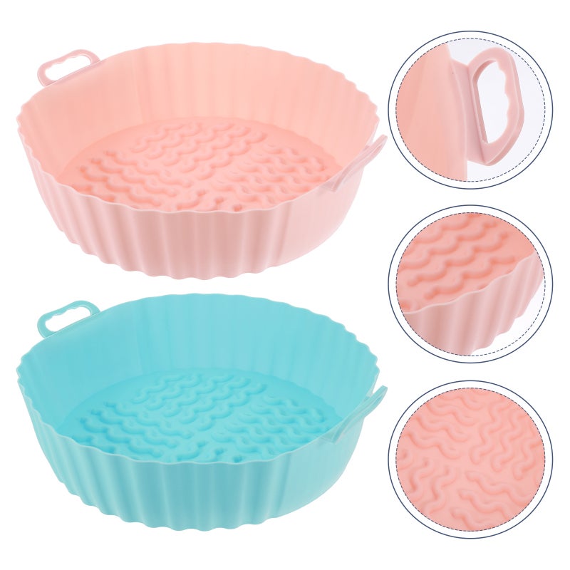 2Pcs Household Air Fryer Liner Kitchen Air Fryer Mat Multi-Function Air Fryer Basket - Image 3