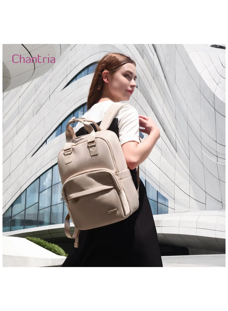 Chantria Premium Nylon Laptop Daypack for Women Water Resistant Durable Multifunctional Anti-Theft Backpack for Casual/Office/School/College, CB00778, Khaki